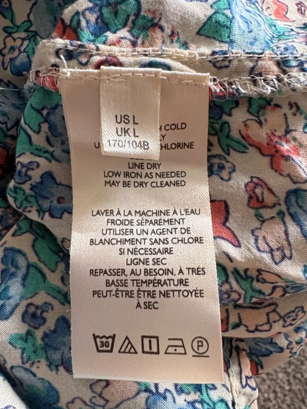 Free People Molly Jo Midi Dress Smocked Blossom Combo Blue Bohemian Size L - Picture 10 of 13